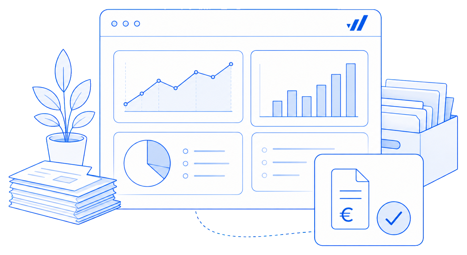 Dashboard met inzicht in cijfers en administratie