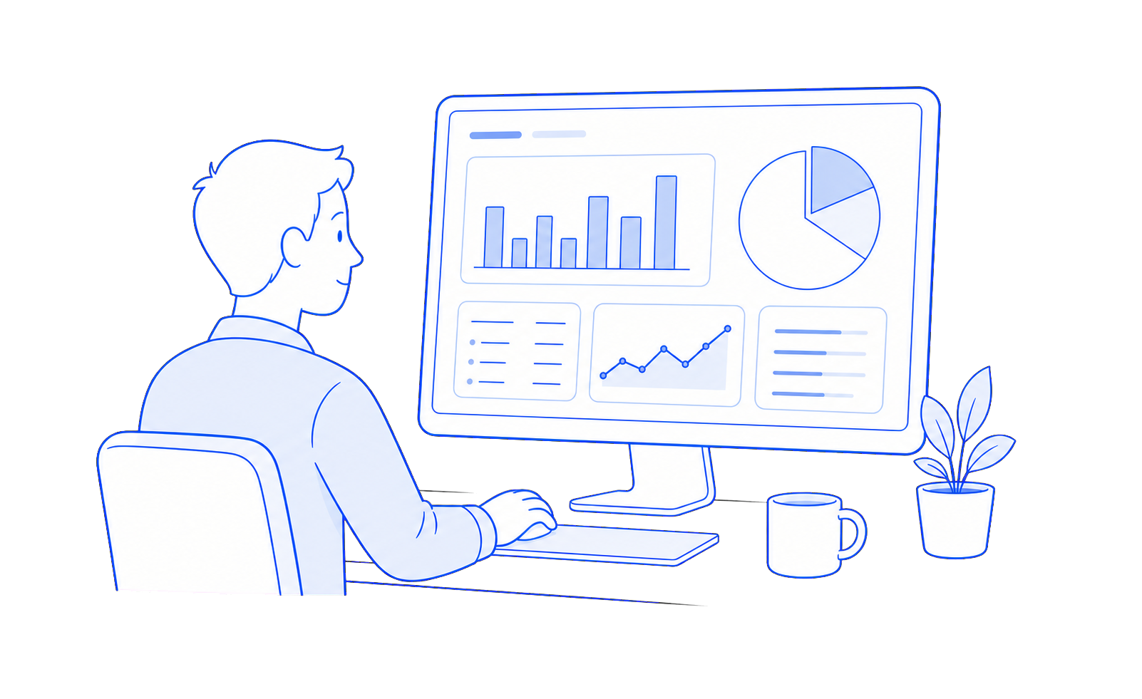 Dashboard met actuele cijfers en rapportages