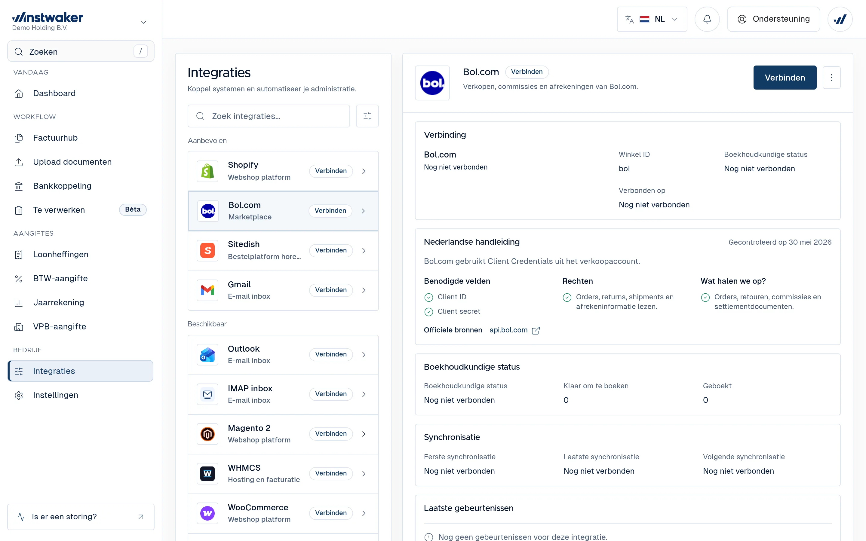 Bol.com-koppeling in Integraties